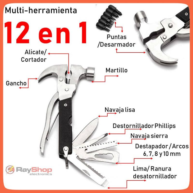 Multiherramienta Portátil Martillo 12 En 1 Con Funda K91ac