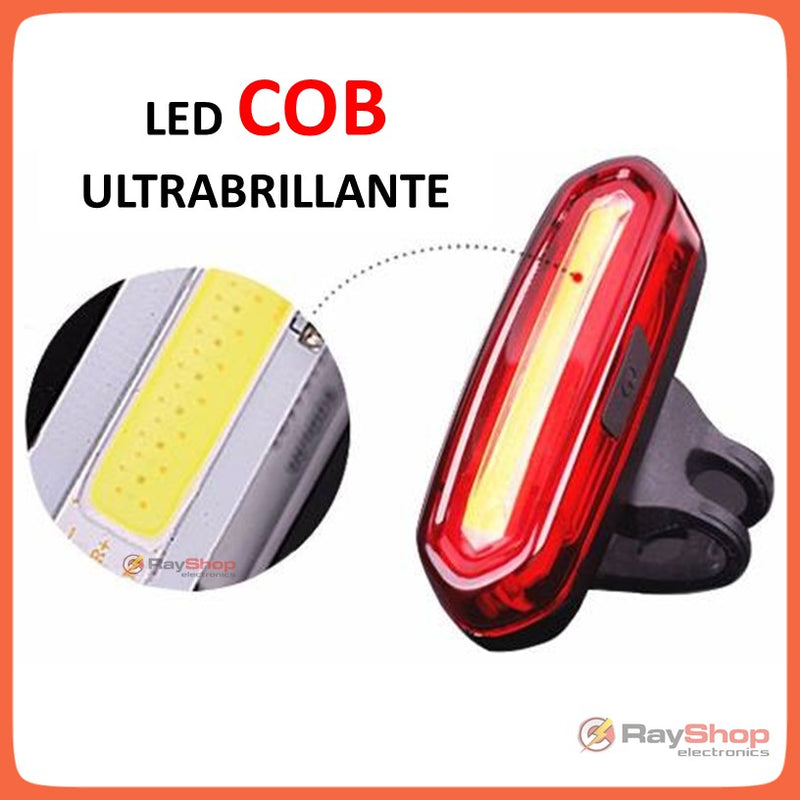 Luz Trasera 3 Colores Vs Agua Usb Bicicleta Lámpara T096