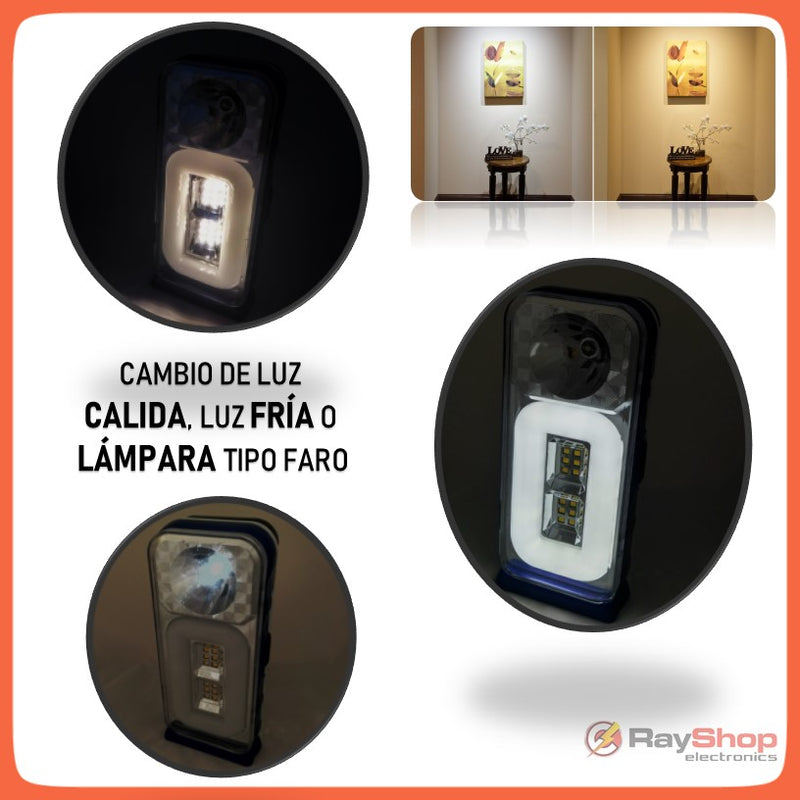 Lámpara Emergencia Solar 1000 lms Luz Led Fría Cálida Dt1612