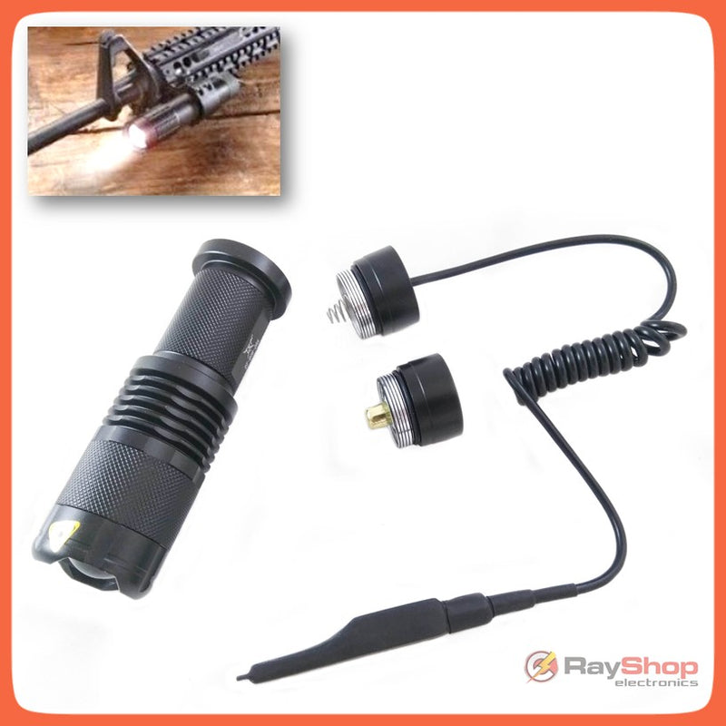 Lámpara Rifle Táctica Led 2500lms Cola De Ratón Switch Dt26s