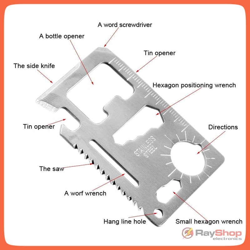 Tarjeta Multi Herramienta Navaja Acero Inox Survival Dp001