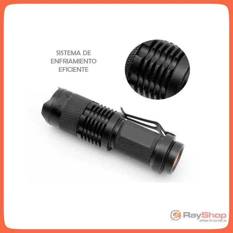 Mini Lámpara Táctica 1200 Lumens Luz Led Uv Zoom Dt166