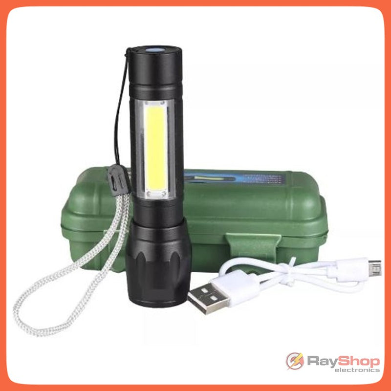 TL-510, Mini linterna táctica LED de aluminio XPE CREE + COB, batería  incorporada, cable micro USB, estuche, 600 mAh, 450 lm, 3 modos de  iluminación