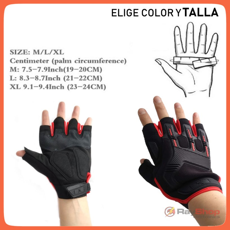 Guantes Tácticos Protección Motocicleta Medio Dedo Touch H02