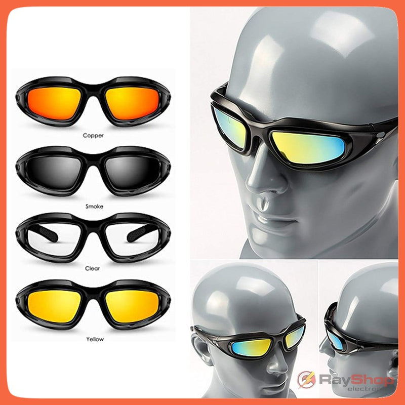 Lentes Sol Micas Intercambiables c/Esponja SELLA OJOS protector Deportivos PJ082