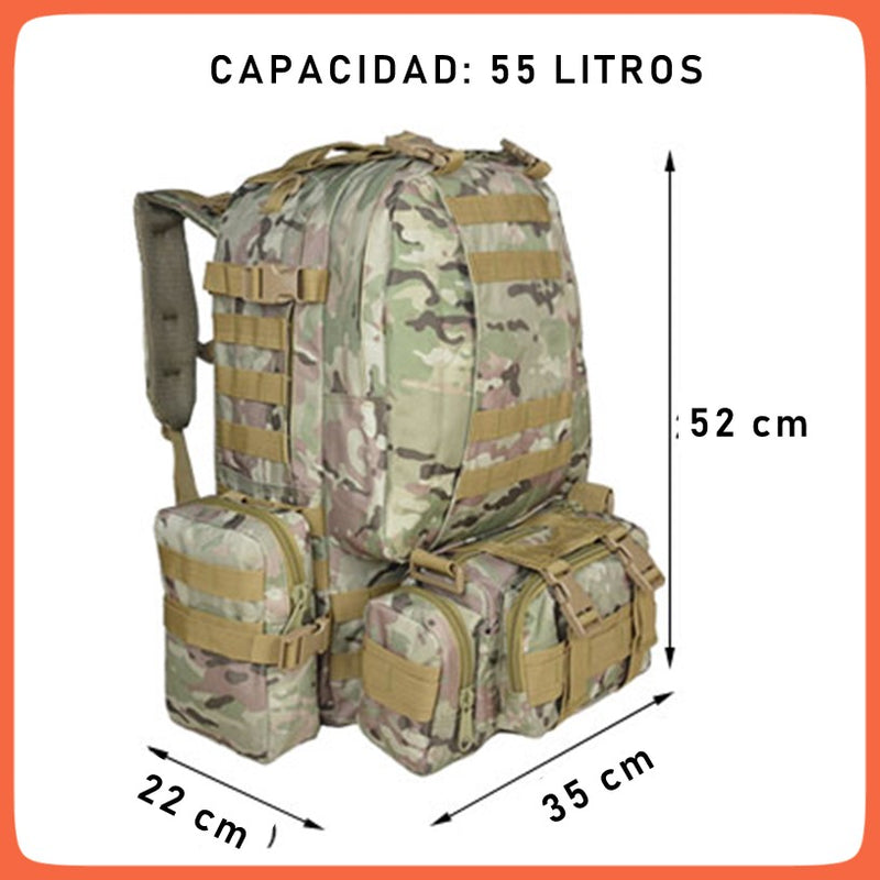 Mochila Táctica Militar 55 Litros Backpack Calidad Original Gjp Wz213