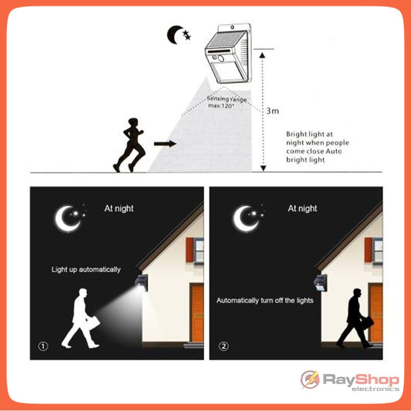 Lámpara Solar 10 Led Sensor Movimiento Para Exterior Gn009