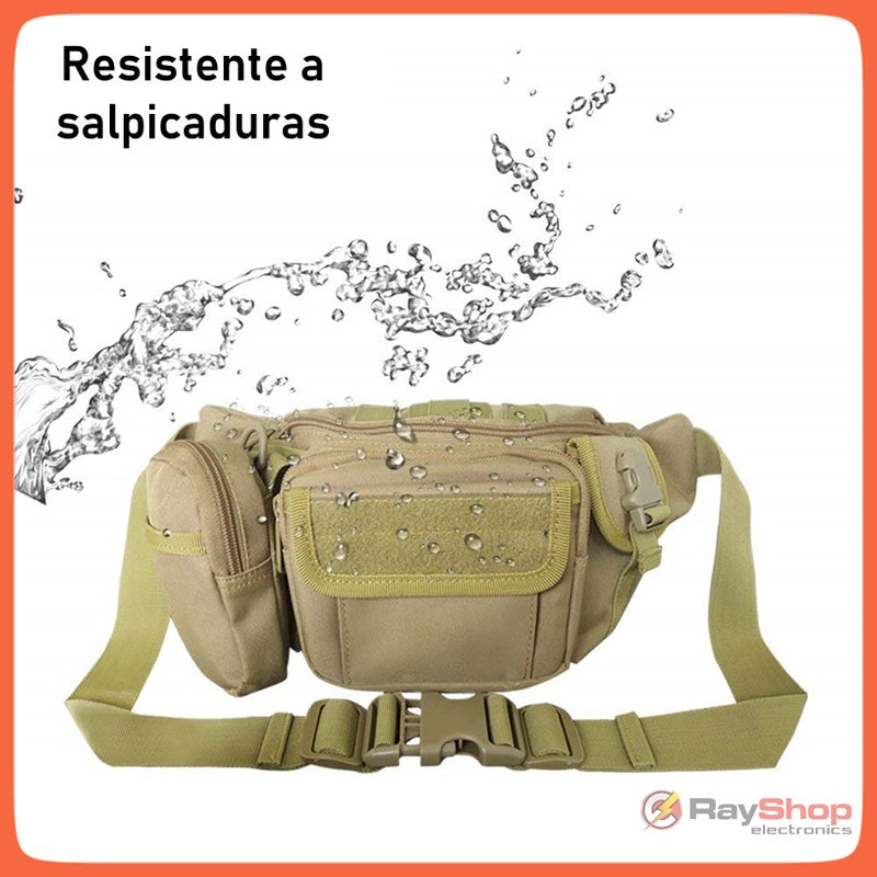 Riñonera táctica militar para senderismo al aire libre de camuflaje cintura  sistema Molle chaleco de asalto ejército, Negro 