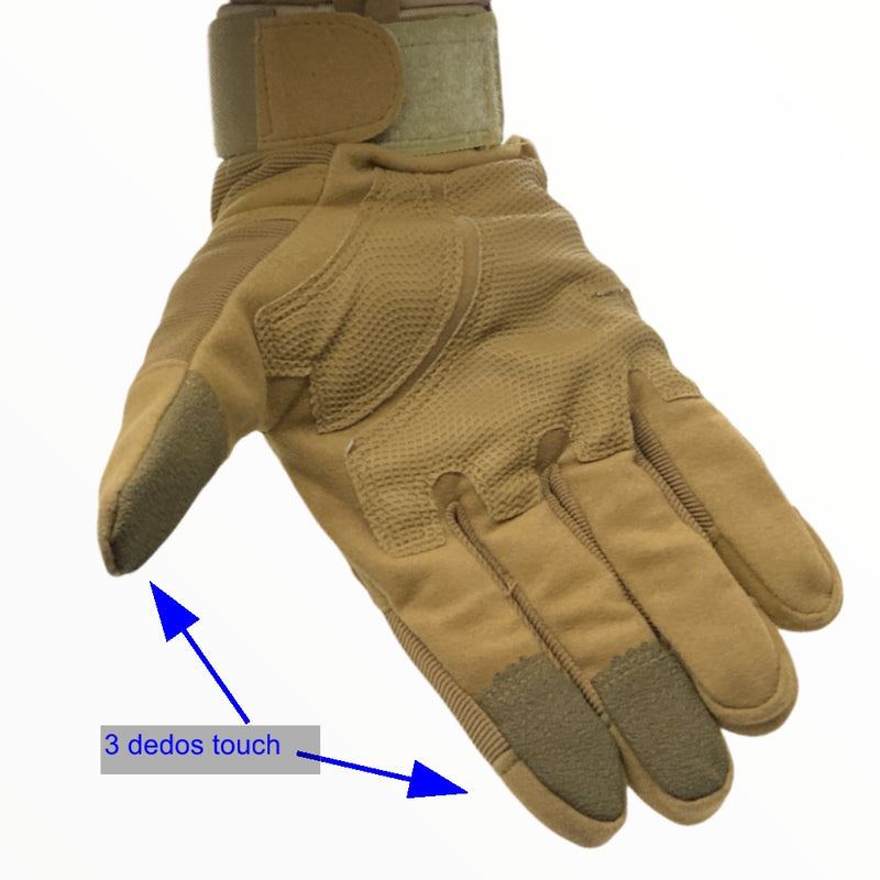 Guantes tácticos para hombres, pantalla táctil, dedo completo, nudillos  duros, guantes militares par YONGSHENG