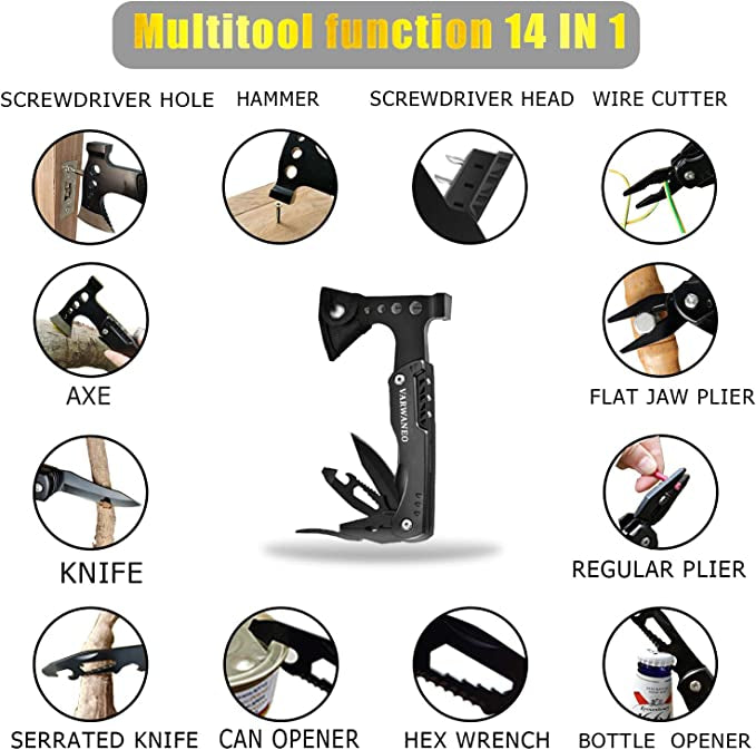 Martillo multiherramienta de supervivincia 14 en 1 JF-830