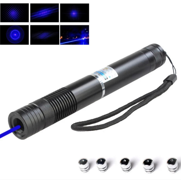 Puntero laser azul encendedor de cigarrillos con 5 tapas MTX-5