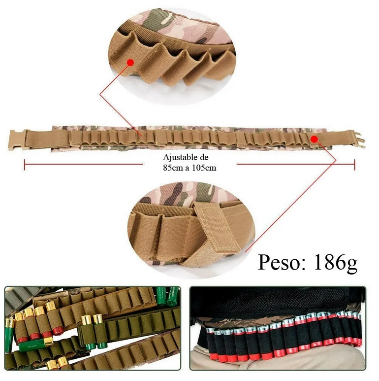 Carrillera Táctica Porta Cartuchos Tiros Balas De Rifle PJ072