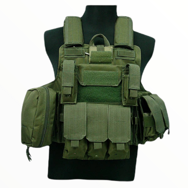 Chaleco tactico sistema molle bolsos desmontables pj034