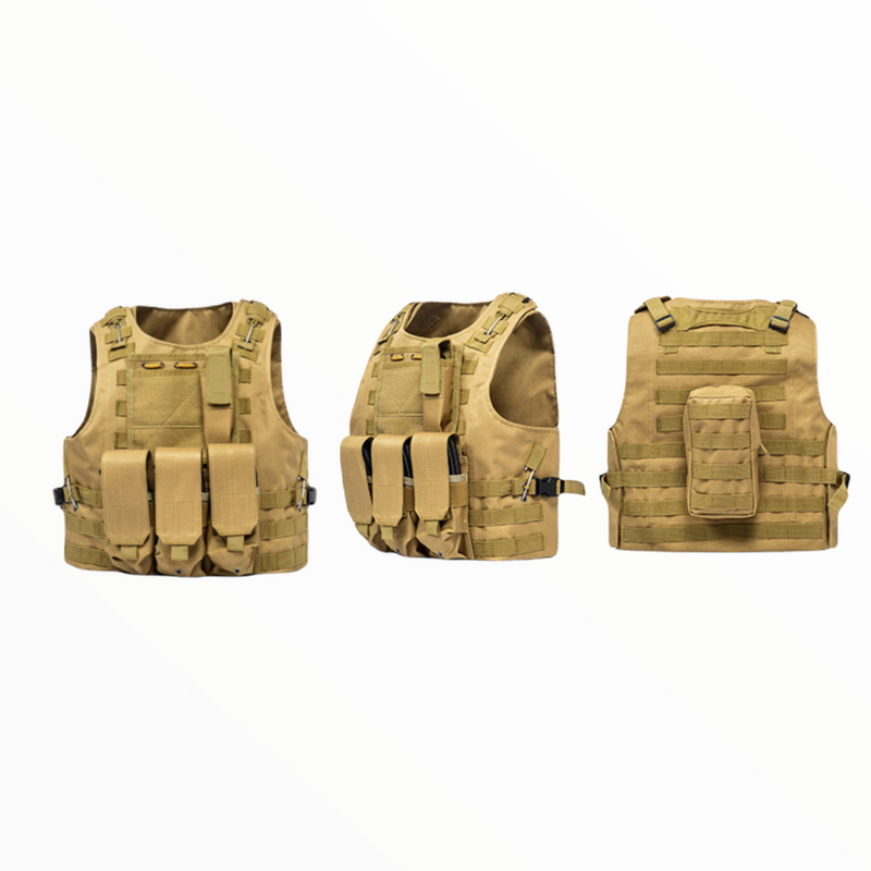 Chaleco tactico sistema molle bolsas desmontables PJ008