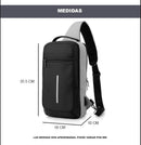 Mochila antirrobo pechera con cable USB, impermeable GJP VE645