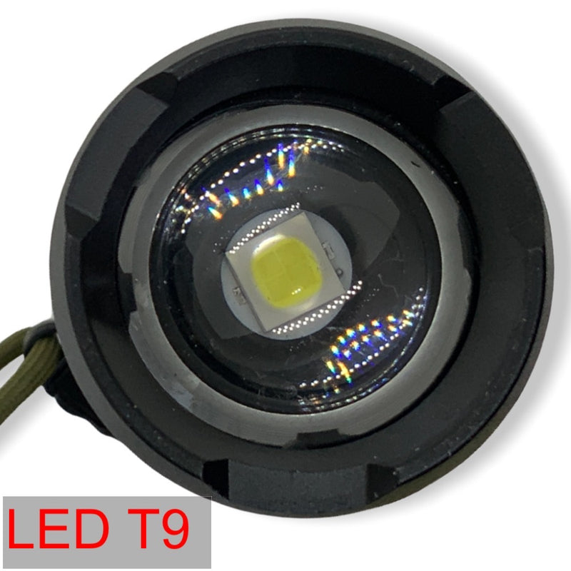 Lámpara Táctica c/Zoom parecida a DT12, 10,000 Lms Led T9 St9-3