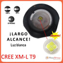 Lampara minera c/ LED T9!!! +Potencia y alcance, 3 pasos, ajustable 90 grados, Zoom, Carga x USB 402-T9
