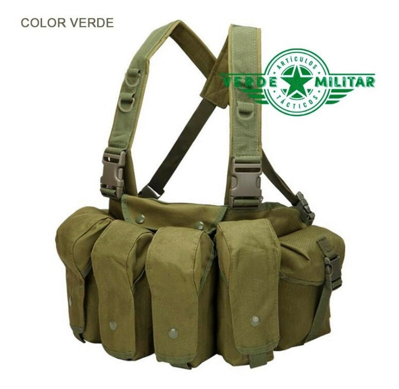 Pechera Porta Cargador Doble Arma Larga Revista Ak 47 Ma M16 Tirantes Tácticos Con Bolsas Rápidas Para Herramienta Pj010- JYB114