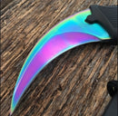 Cuchillo Tipo Karambit color TORNASOL Tactica Survivor Caceria F580