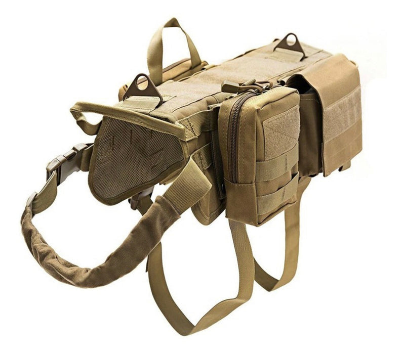 Chaleco Táctico Para Perro Entrenamiento Militar C/ 3 Bolsas Desmontables GJP GJ957