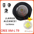 Lampara minera c/ LED T9!!! +Potencia y alcance, 3 pasos, ajustable 90 grados, Zoom, Carga x USB 400-T9