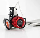 Lámpara 3000lms T6 adaptador Cabeza, Bicicleta, Luz central blanca T6 c/zoom, laterales efecto patrulla, USB DT216