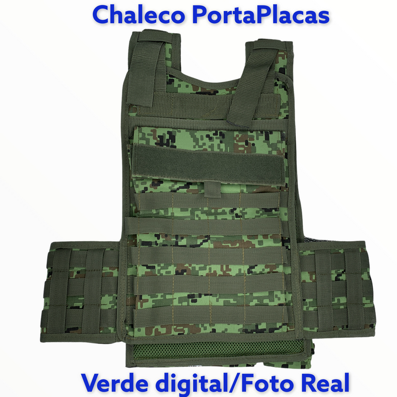 Chaleco Porta Placas delantera y trasera, c/PORTA CARGADORES, sistema molle, Contactel P/parches, Producto de Calidad Sn038