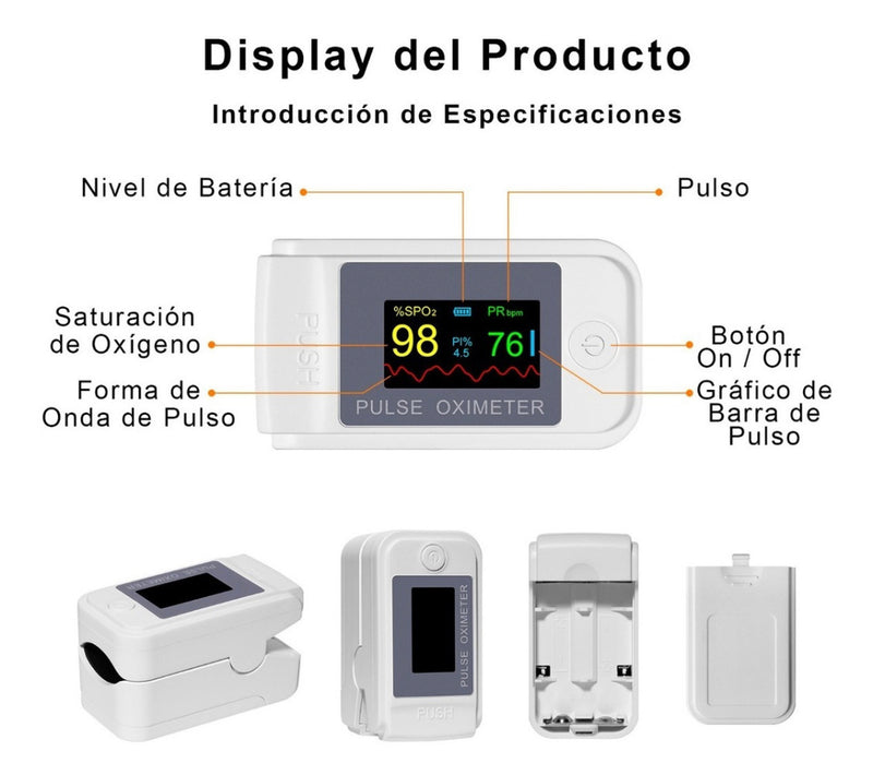 Oximetro Pulso Dedo Médico Digital Pulsometro Profesional