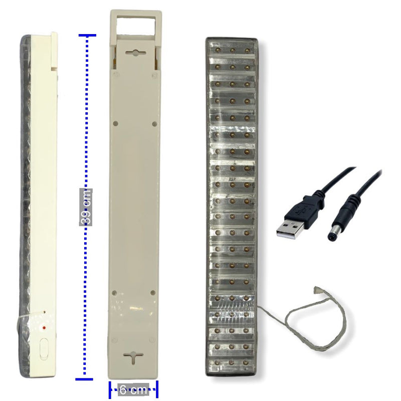 Lámpara Emergencia c/cuerda 50cm, c/Asa Recargable 3000 Lms Dt-60