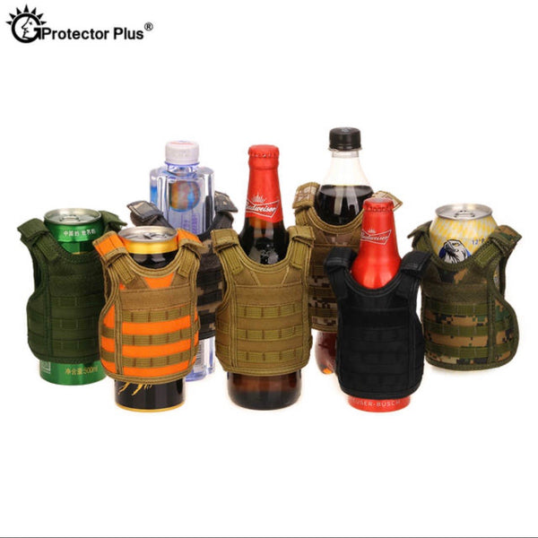 Mini chaleco tactico, aislador-termo, botella, ajustable, molle cigarros y otros usos PJD