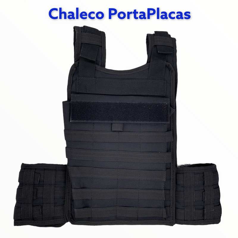 Chaleco Porta Placas delantera y trasera, LISO, sistema molle, Contactel P/parches, Producto de Calidad Sn039