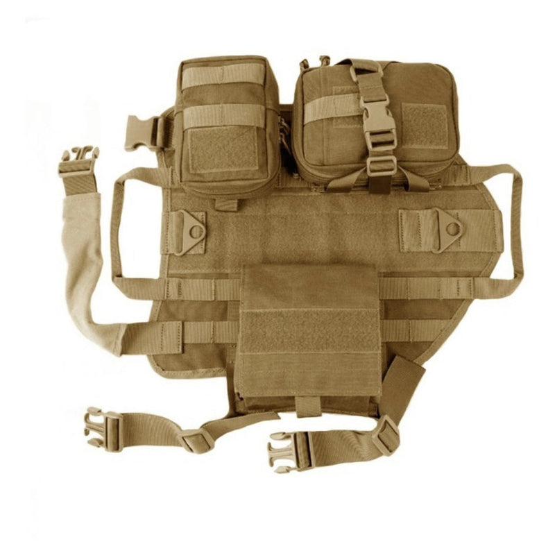 Chaleco Táctico Para Perro Entrenamiento Militar C/ 3 Bolsas Desmontables GJP GJ957