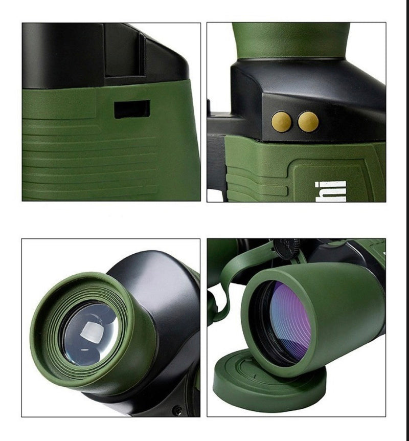 Binoculares retroiluminados LED c/MIRA alto alcance, 7x50, imagen nítida HD, impermeables, funda, excelentes materiales! SSS-1