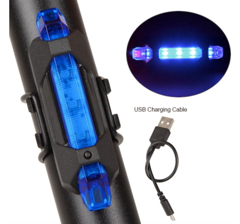 Luz LED Azul Trasera bici Recargable USB Casco Rapid X Bicicleta T918C